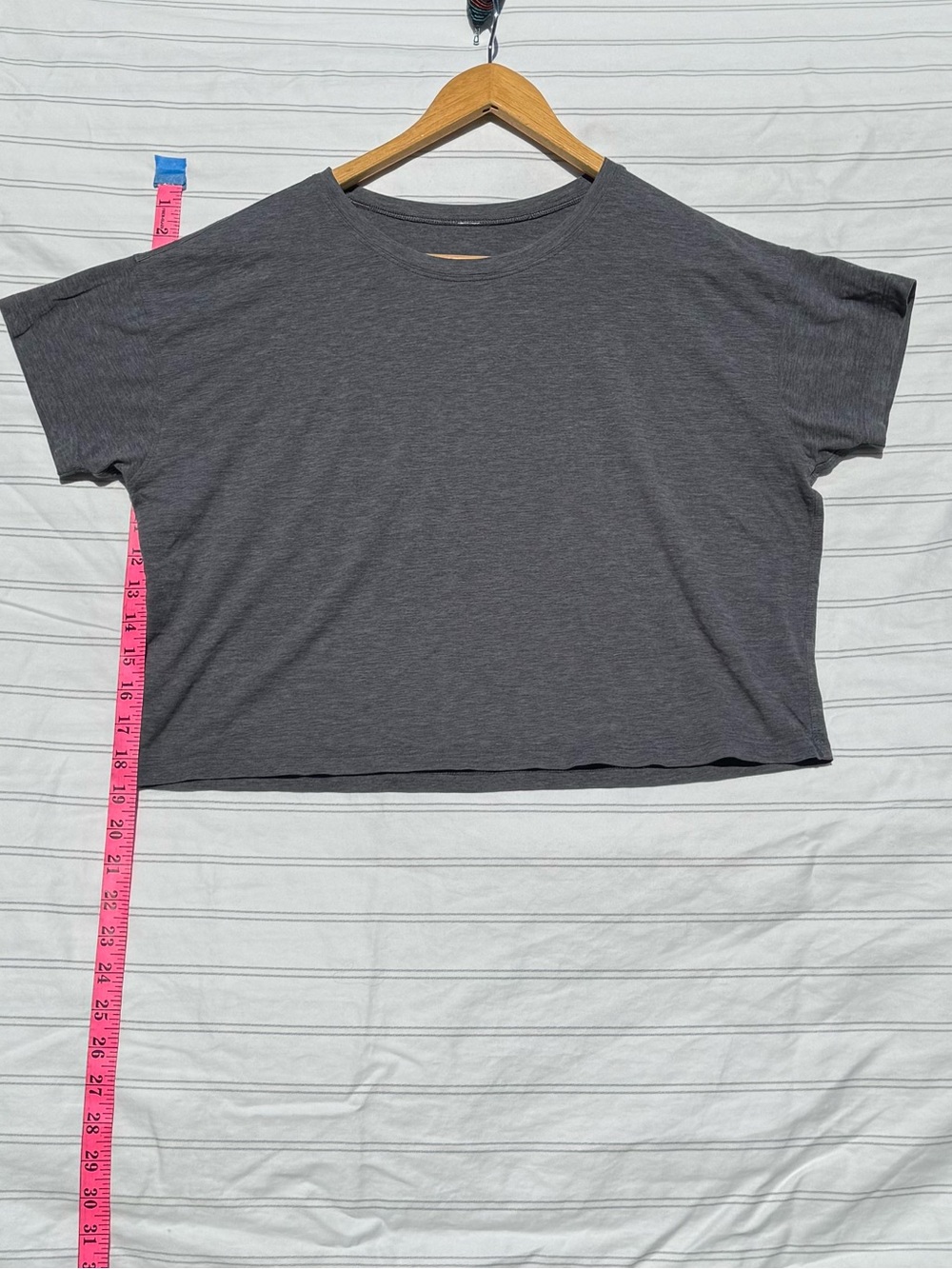Lululemon All Yours Cropped Tee Heathered Charcoal Vitasea Boxy Crop T-Shirt